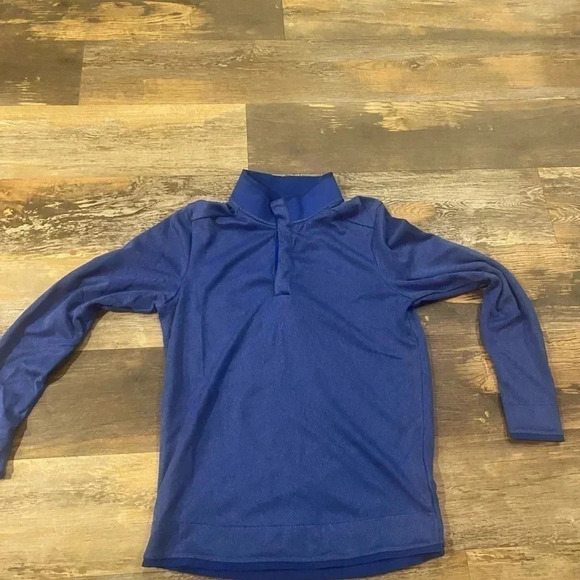 Under Armour Golf Men’s Medium Loose Cold Gear Blue Long Sleeve Snaps Logo UA - Picture 1 of 8